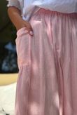 Rustic Nature Linen Blend Pocket Pleat Wide Leg Washed Sugar
